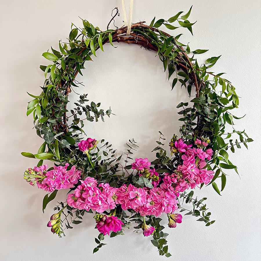 Aquafiori Pink Summer Wreath Florist Melbourne