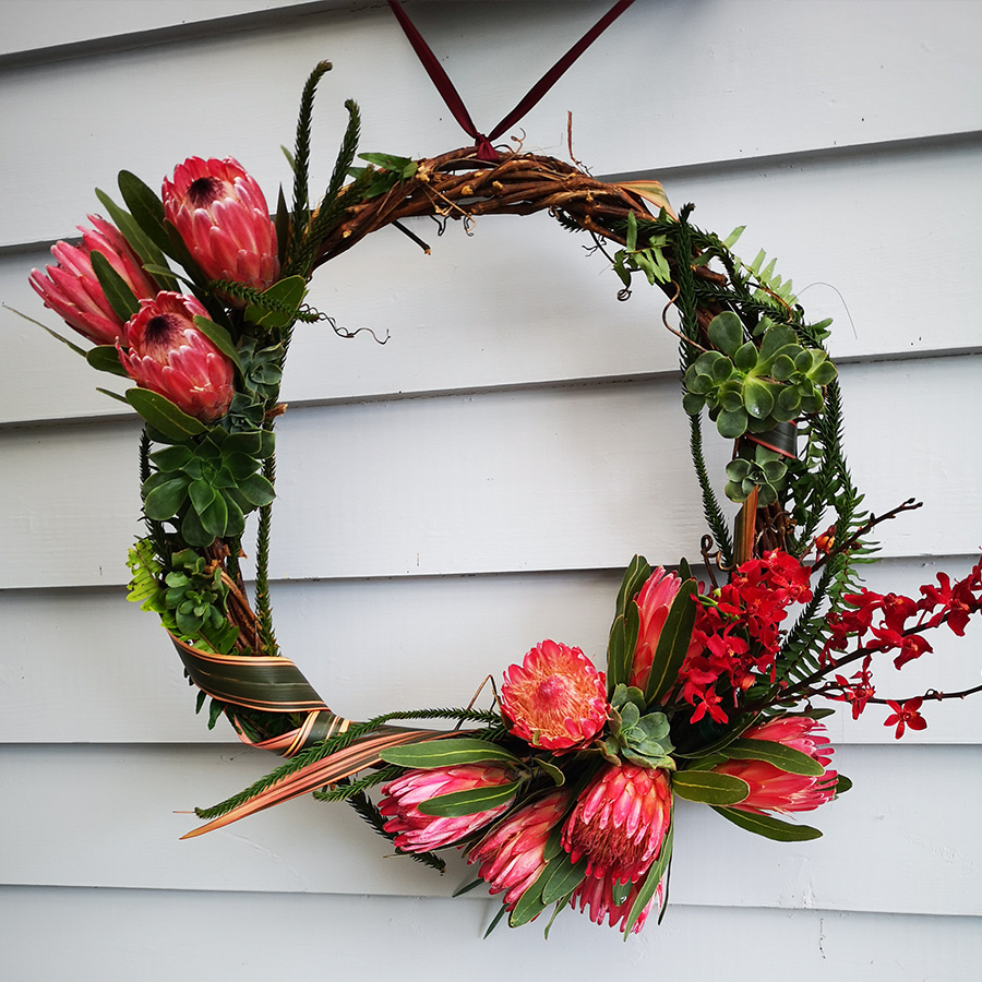 Aquafiori Red Native Wreath Florist Melbourne