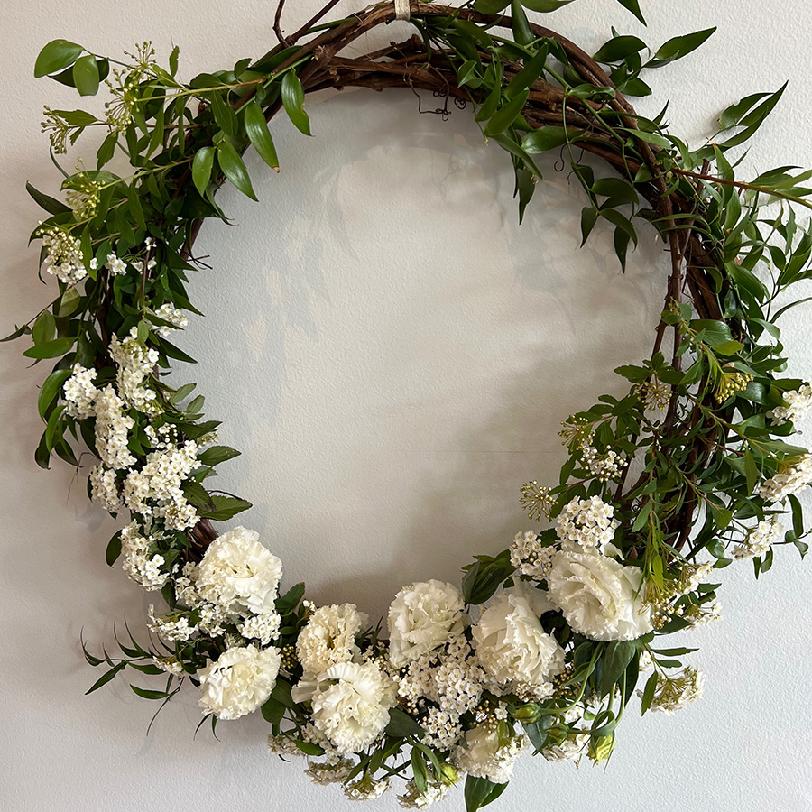 Aquafiori White Spring Door Wreath Florist Melbourne