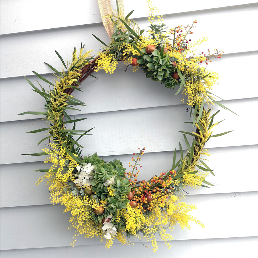 Aquafiori Yellow Wreath Florist Melbourne